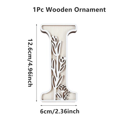 1kom AZ drvena abeceda izrezbareni ukrasi Dekorativni stolni zid VOLIM TE Ručno rezbarenje slova u drvetu DIY Rukotvorine Dekoracija doma 