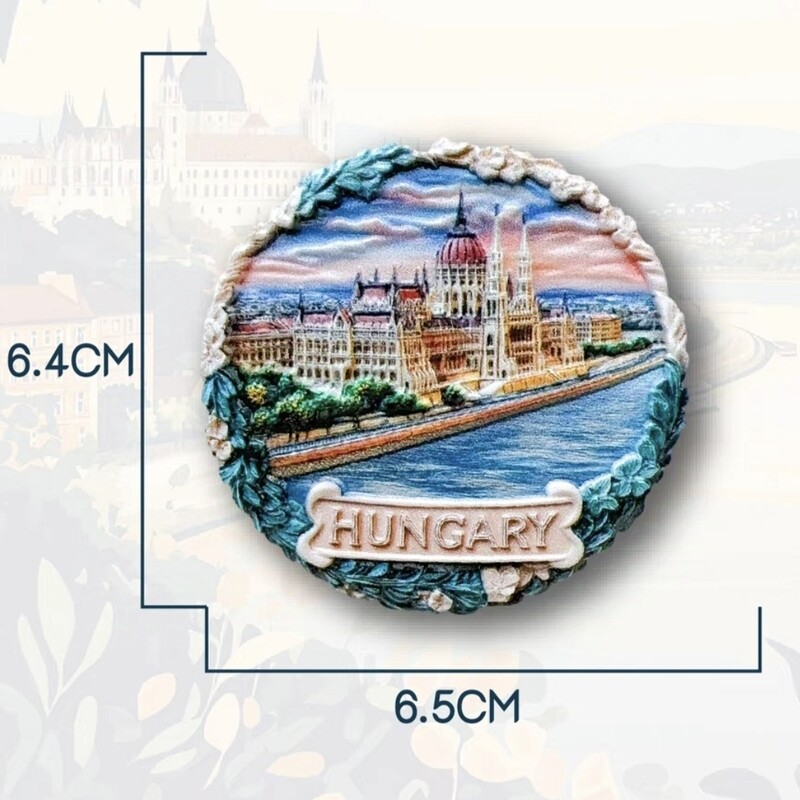 Европа Унгария Смола 3D магнити за хладилник Туристически сувенир Стикер за хладилник Занаятчийски подарък Декорация