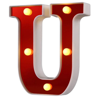 Червена 26 английска буква LED нощна лампа Marquee Alphabet Lamp Home Club Outdoor Indoor Christmas Party Wedding Wall Decoration