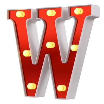 Червена 26 английска буква LED нощна лампа Marquee Alphabet Lamp Home Club Outdoor Indoor Christmas Party Wedding Wall Decoration