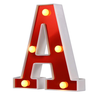 Червена 26 английска буква LED нощна лампа Marquee Alphabet Lamp Home Club Outdoor Indoor Christmas Party Wedding Wall Decoration