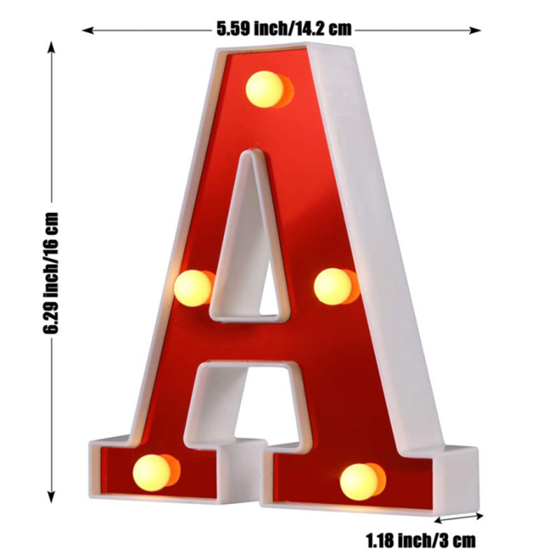 Червена 26 английска буква LED нощна лампа Marquee Alphabet Lamp Home Club Outdoor Indoor Christmas Party Wedding Wall Decoration