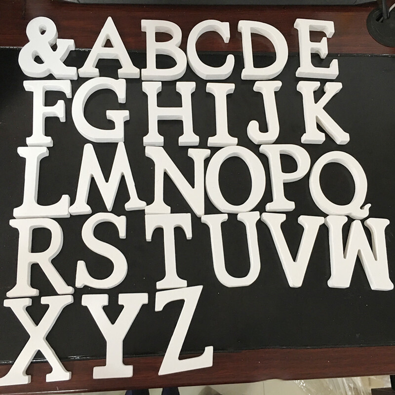 8 см 26 бели големи дървени букви Азбука Преносим орнамент за окачване на стена Устойчиви на износване подпори Декорация на магазин за дома