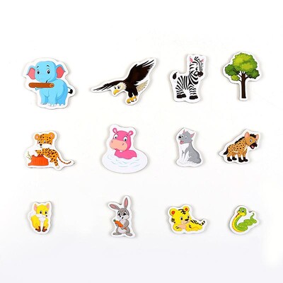 12/36 бр. Карикатура Магнит за хладилник Животно Рак Дървени 3D магнити за хладилник Направи си сам Стикери за черна дъска за домашен декор на деца