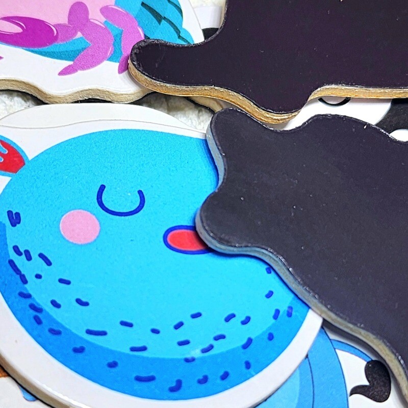 12/36 бр. Карикатура Магнит за хладилник Животно Рак Дървени 3D магнити за хладилник Направи си сам Стикери за черна дъска за домашен декор на деца