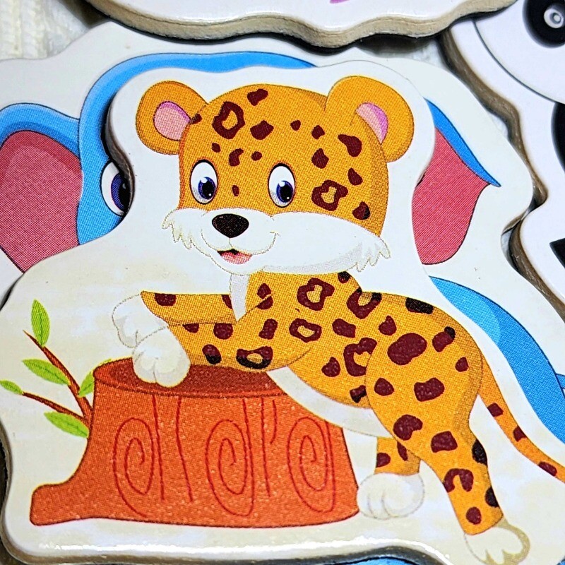 12/36 бр. Карикатура Магнит за хладилник Животно Рак Дървени 3D магнити за хладилник Направи си сам Стикери за черна дъска за домашен декор на деца