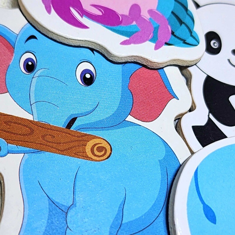 12/36 бр. Карикатура Магнит за хладилник Животно Рак Дървени 3D магнити за хладилник Направи си сам Стикери за черна дъска за домашен декор на деца