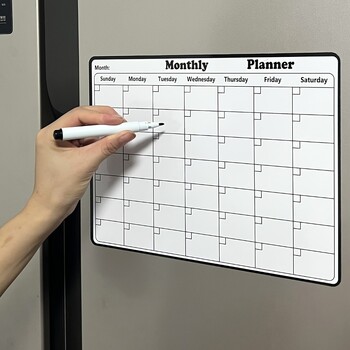 Magnetic Refrigerator Dry Erase Calendar Monthly Planner Πίνακας εγγραφής πινάκων μηνυμάτων Υπόμνημα Υπόμνημα Ψυγείου Μαγνήτες Διακόσμηση κουζίνας