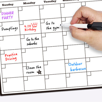 Magnetic Refrigerator Dry Erase Calendar Monthly Planner Πίνακας εγγραφής πινάκων μηνυμάτων Υπόμνημα Υπόμνημα Ψυγείου Μαγνήτες Διακόσμηση κουζίνας