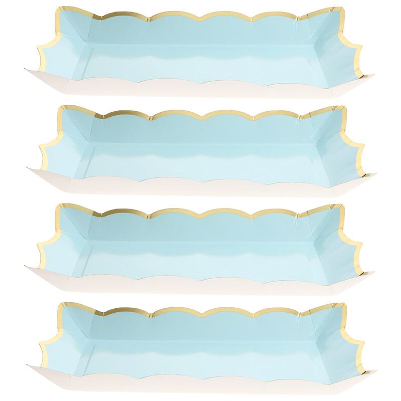 4бр. Правоъгълни картонени подноси за сервиране Десертни подноси Еднократни подноси за сервиране и подноси Плодови подноси за партита