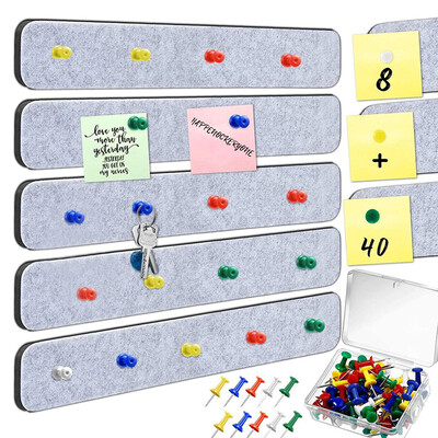5 бр. Лента за стена от дъска от филц 50 бр. Щифтове Корк Картини Забележка Tack Бюлетин Лента за съобщения Бележки Бар Плочки Дисплей Самостоятелна бележка Окачване