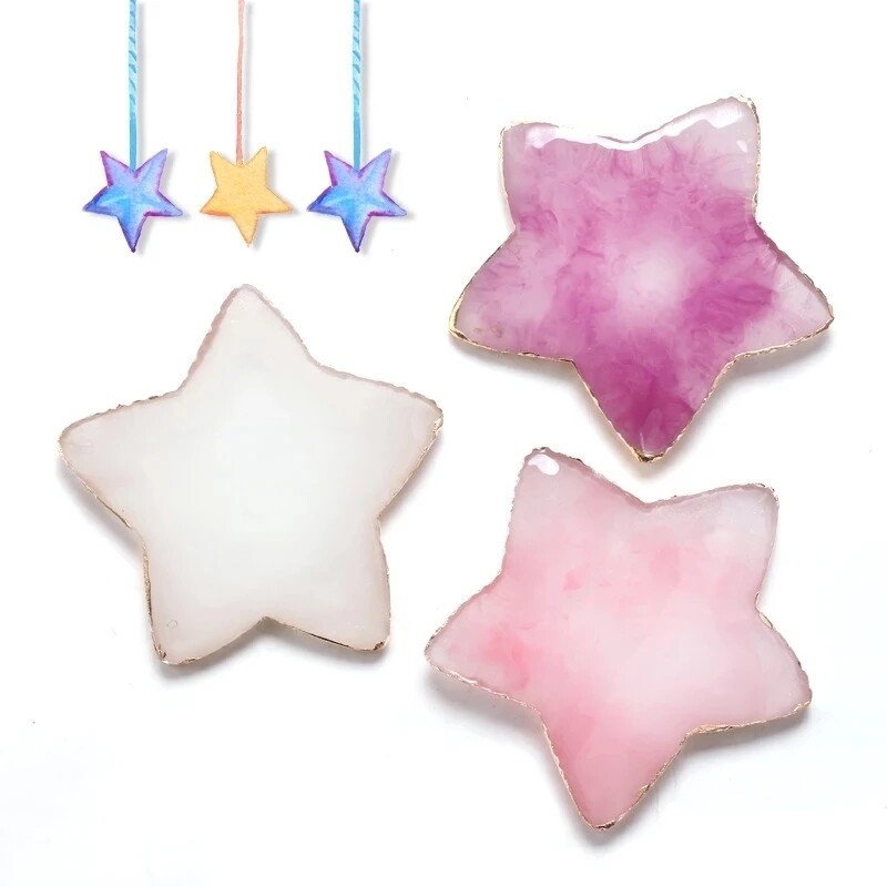 1 бр. Resin Agate Nail Art Color Paint Palette Nail Display Board Nail Art Heart Shaped Star Plate Gel Polish Palett Manicure Tool