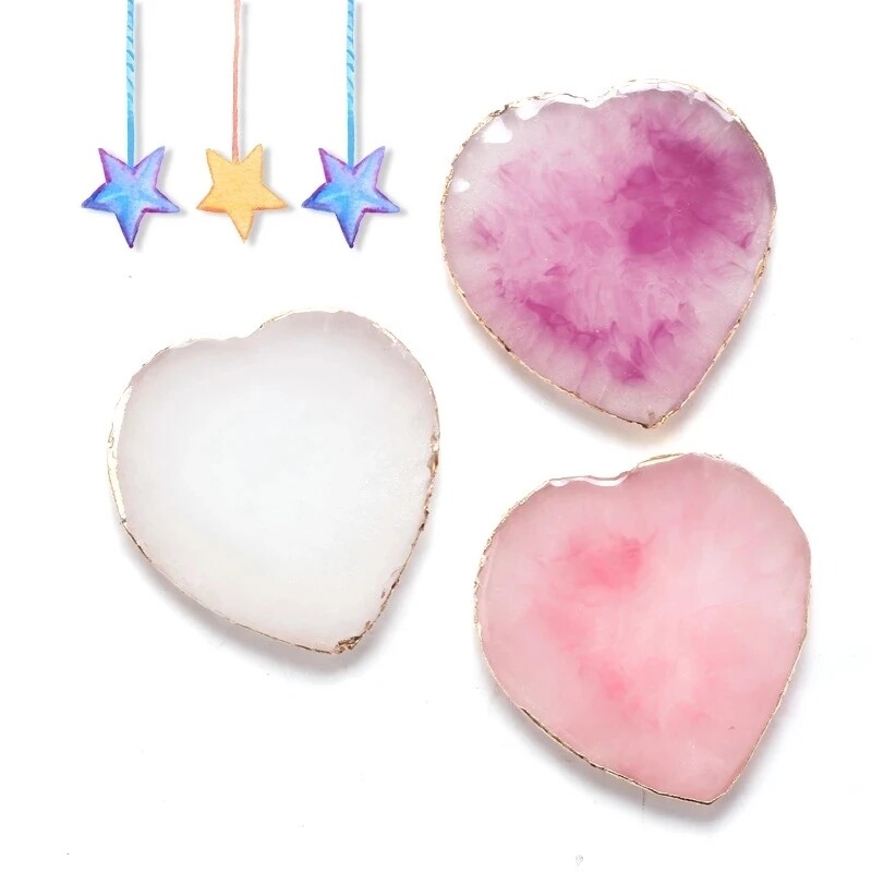 1 бр. Resin Agate Nail Art Color Paint Palette Nail Display Board Nail Art Heart Shaped Star Plate Gel Polish Palett Manicure Tool