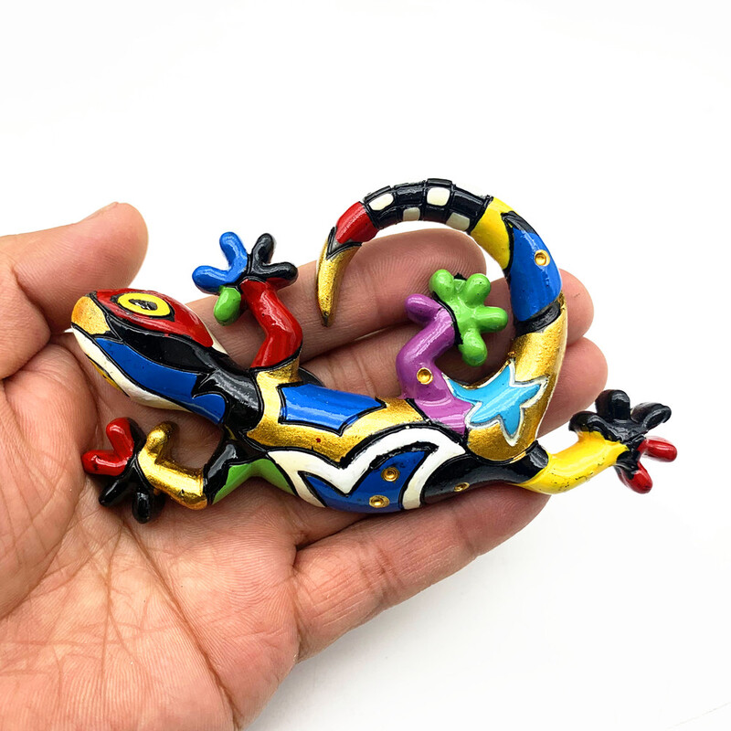 3D цветна мозайка от смола Животни Бухал Гущер Слон Хладилник Магнитни туристически сувенири Стикери, Магнит за хладилник за дома и кухнята