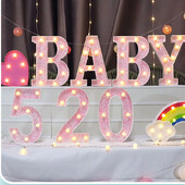 LED-valgustid roosa tähestiku täht 22cm numbriga akulamp helendav telgi öövalgusti pulma-sünnipäevapeoks Häid jõule