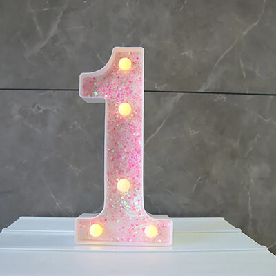 LED-valgustid roosa tähestiku täht 22cm numbriga akulamp helendav telgi öövalgusti pulma-sünnipäevapeoks Häid jõule