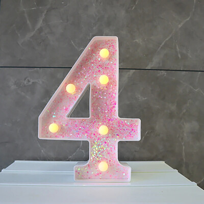 LED-valgustid roosa tähestiku täht 22cm numbriga akulamp helendav telgi öövalgusti pulma-sünnipäevapeoks Häid jõule