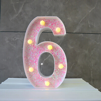 LED-valgustid roosa tähestiku täht 22cm numbriga akulamp helendav telgi öövalgusti pulma-sünnipäevapeoks Häid jõule
