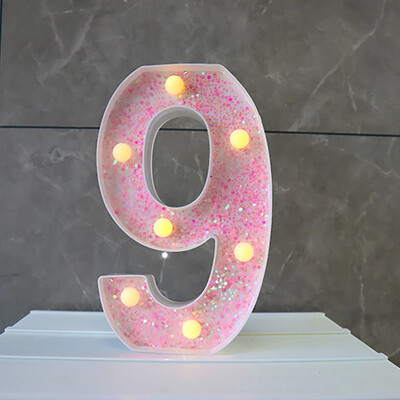 LED-valgustid roosa tähestiku täht 22cm numbriga akulamp helendav telgi öövalgusti pulma-sünnipäevapeoks Häid jõule