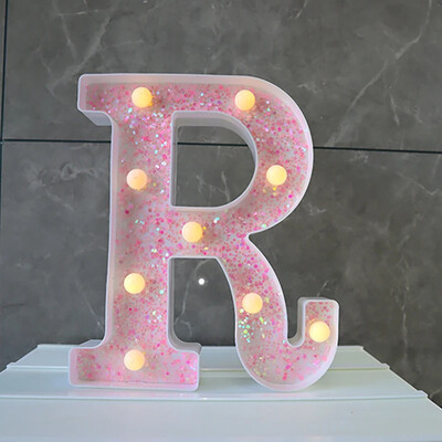 LED-valgustid roosa tähestiku täht 22cm numbriga akulamp helendav telgi öövalgusti pulma-sünnipäevapeoks Häid jõule