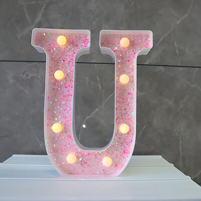 LED-valgustid roosa tähestiku täht 22cm numbriga akulamp helendav telgi öövalgusti pulma-sünnipäevapeoks Häid jõule