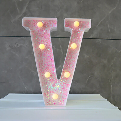 LED-valgustid roosa tähestiku täht 22cm numbriga akulamp helendav telgi öövalgusti pulma-sünnipäevapeoks Häid jõule