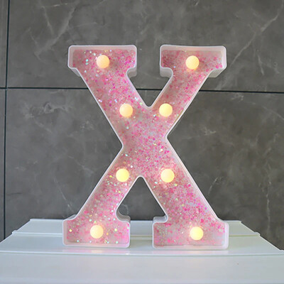 LED-valgustid roosa tähestiku täht 22cm numbriga akulamp helendav telgi öövalgusti pulma-sünnipäevapeoks Häid jõule