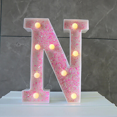 LED-valgustid roosa tähestiku täht 22cm numbriga akulamp helendav telgi öövalgusti pulma-sünnipäevapeoks Häid jõule