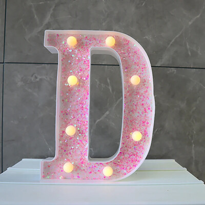 LED-valgustid roosa tähestiku täht 22cm numbriga akulamp helendav telgi öövalgusti pulma-sünnipäevapeoks Häid jõule