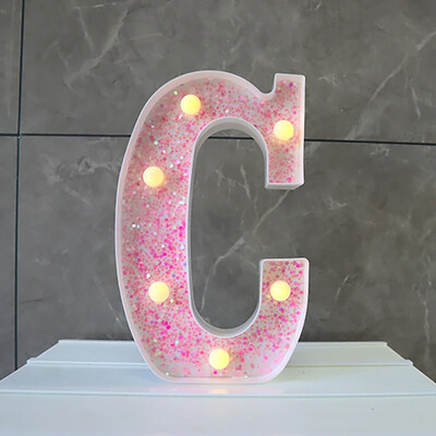 LED-valgustid roosa tähestiku täht 22cm numbriga akulamp helendav telgi öövalgusti pulma-sünnipäevapeoks Häid jõule