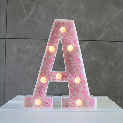 LED-valgustid roosa tähestiku täht 22cm numbriga akulamp helendav telgi öövalgusti pulma-sünnipäevapeoks Häid jõule