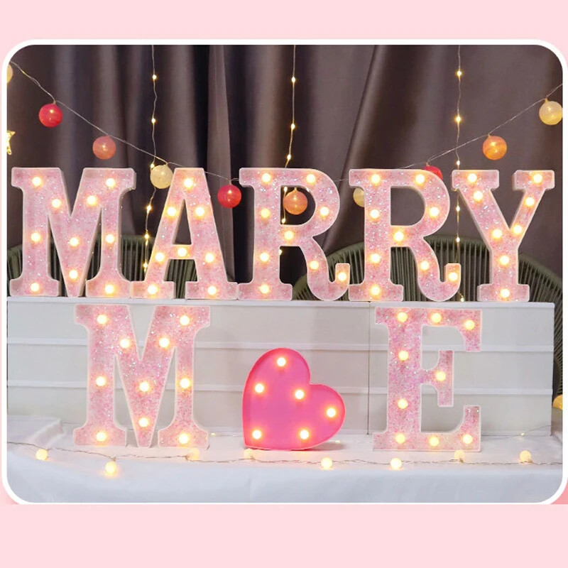 LED-valgustid roosa tähestiku täht 22cm numbriga akulamp helendav telgi öövalgusti pulma-sünnipäevapeoks Häid jõule