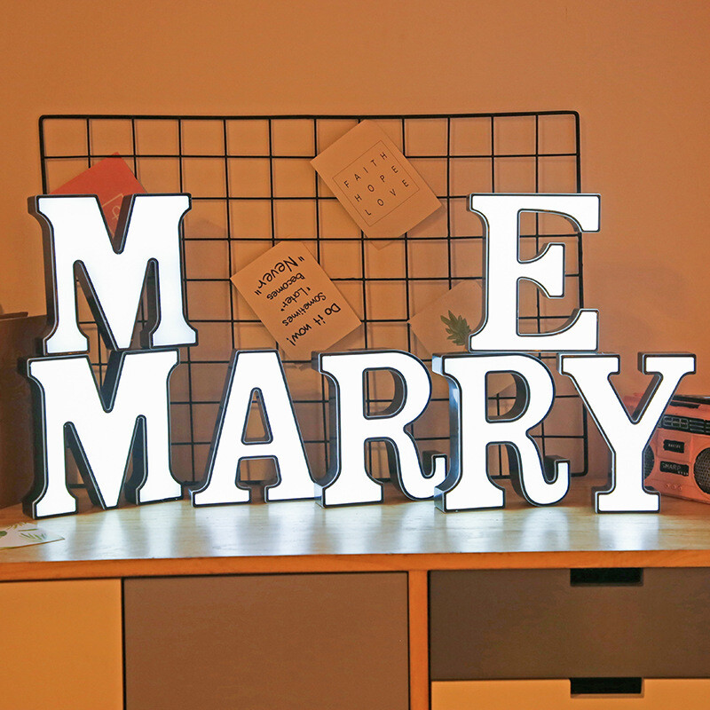 Light UP tähed LED tähestik kiri Valgus pulmatelk tähis Öövalgustid DIY lamp Koduklubi pidu jõulukaunistus 2024