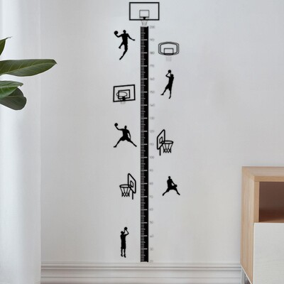 Диаграма на растежа на височината Стикер за стена Спортна тема Направи си сам Декор Измерване на височина Стикер за стена за вратата на детската стая Игрална стая Домашна спалня