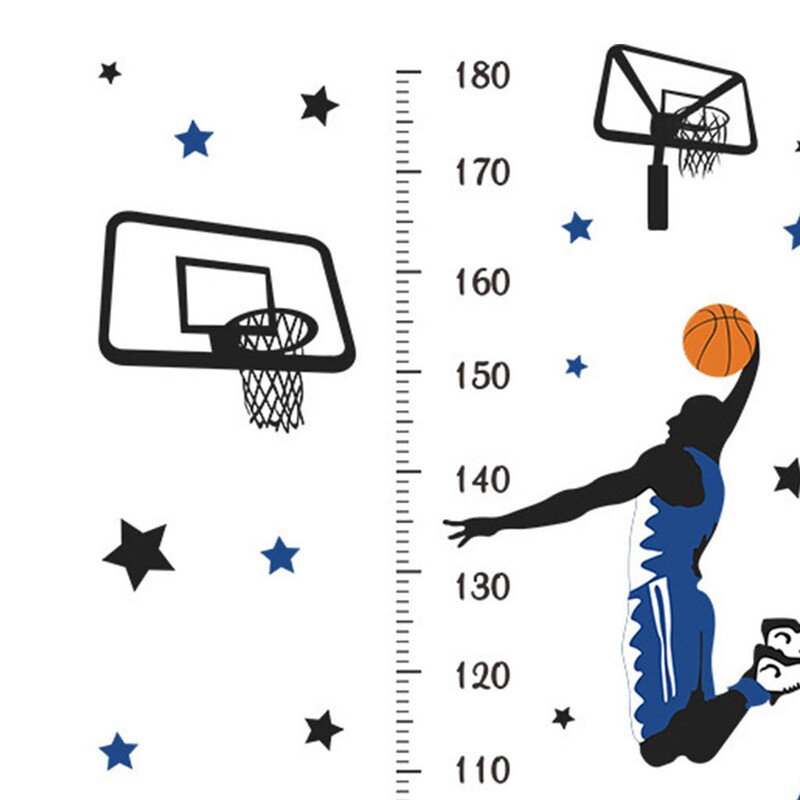 Диаграма на растежа на височината Стикер за стена Спортна тема Направи си сам Декор Измерване на височина Стикер за стена за вратата на детската стая Игрална стая Домашна спалня