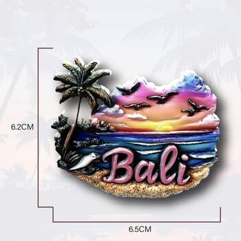 Asia Indonesia Bali Ijen Bromo Resin 3D Ψυγείο Μαγνήτες Τουρισμού Αναμνηστικό Αυτοκόλλητο Ψυγείο Χειροτεχνία Δώρο Διακόσμηση