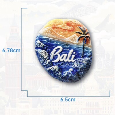 Азия Индонезия Бали Ijen Bromo Resin 3D магнити за хладилник Туристически сувенир Стикер за хладилник Занаятчийски подарък Декорация