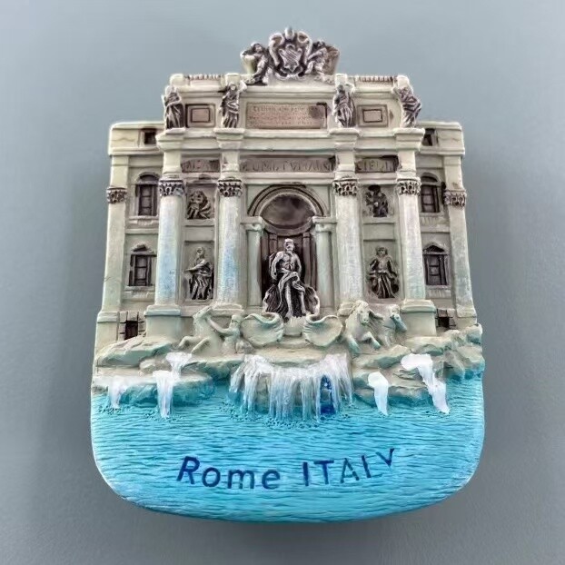 Италианската столица Рим забележителност Wishing Pool туризъм възпоменателна 3D декорация на дома магнитен стикер за хладилник подарък