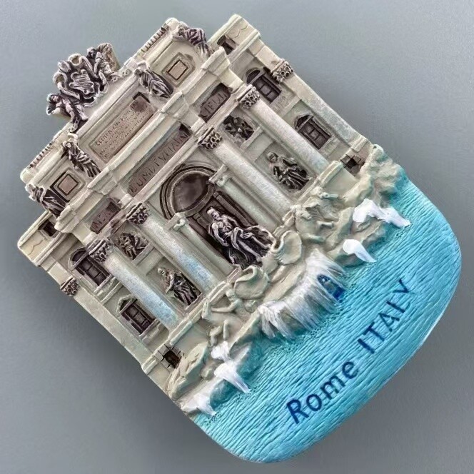 Италианската столица Рим забележителност Wishing Pool туризъм възпоменателна 3D декорация на дома магнитен стикер за хладилник подарък