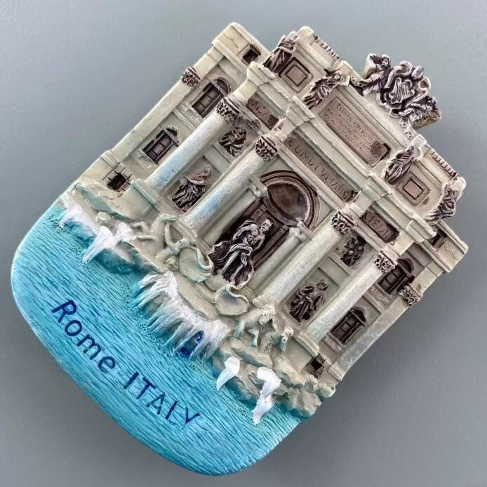 Италианската столица Рим забележителност Wishing Pool туризъм възпоменателна 3D декорация на дома магнитен стикер за хладилник подарък