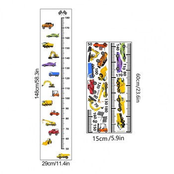 Βολικό Colorfast Αυτοκόλλητο Ευανάγνωστο Διαφορετικά Οχήματα Παιδιά Γράφημα ύψους τοίχου Παιδικό Μετρητής χάρακα ύψους τοίχου