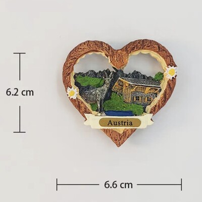 Европа Австрия 3D магнити за хладилник Туристически сувенири Магнити за хладилник Колекция стикери Занаятчийски предмети за декорация