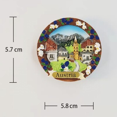 Европа Австрия 3D магнити за хладилник Туристически сувенири Магнити за хладилник Колекция стикери Занаятчийски предмети за декорация
