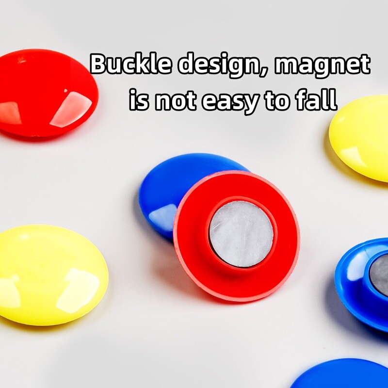 2 см домашен декор Хладилник Магнитна пръчка Кръгла магнитна катарама Магнитна зърнеста бяла дъска Черна дъска Цветен магнитен пирон Обучение