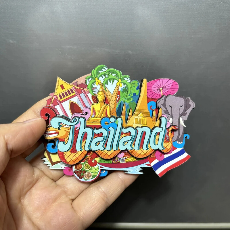 Дървени магнити за хладилник 3D Дания Русия Канада САЩ Хавай Мемориал за пътуване Магнитен стикер за хладилник Сувенир за декорация на дома