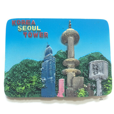 Различни Корейски световен туризъм Възпоменателни магнити за хладилник Традиционна корейска рокля Сеулска кула Корея Архитектура Декор Подаръци