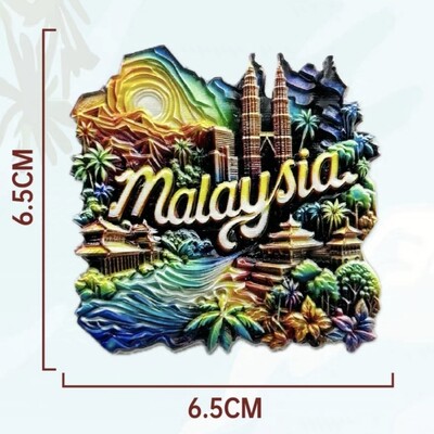 Азия, Малайзия, смола, 3D магнити за хладилник, туристически сувенир, стикер за хладилник, ръкоделие, подарък, декорация