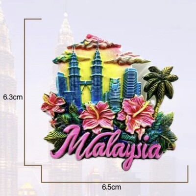 Азия, Малайзия, смола, 3D магнити за хладилник, туристически сувенир, стикер за хладилник, ръкоделие, подарък, декорация