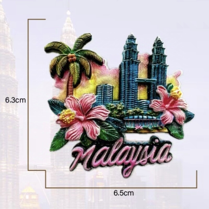 Азия, Малайзия, смола, 3D магнити за хладилник, туристически сувенир, стикер за хладилник, ръкоделие, подарък, декорация