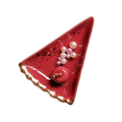 Ястие за дрънкулки Издръжлива купа за витрина за десерт с плодове Керамична чиния за бижута Колие Модна чиния за бижута за спалня